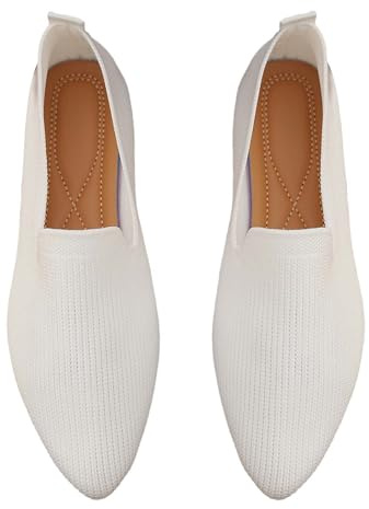 Chaussures plates d'été confortables pour femme - Chaussures de marche orthopédiques respirantes - Chaussures d'extérieur sans lacets - Chaussures à enfiler - Chaussures pieds nus - Pour l'intérieur