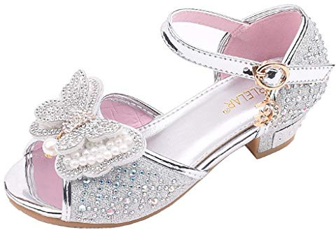 Chaussures de princesse à paillettes Mary Jane à talons hauts avec strass et nœud - Chaussures de soirée - Chaussures de cosplay - Chaussures de mariage - Pour fête d'anniversaire, carnaval