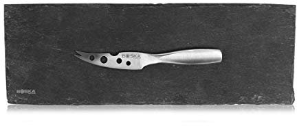 BOSKA Käsebrett Cheesy mit Messer Größe S, Edelstahl, schwarz, 33 x 12 x 1 cm