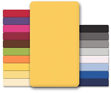 CelinaTex Jersey Topper Spannbettlaken Lucina 140x200-160x200cm mais gelb 100% Baumwolle gekämmt bis 12cm Matratzenhöhe Spannbettbezug, Leintuch, Bettlaken, elastisch, Strech, Oeko-Tex