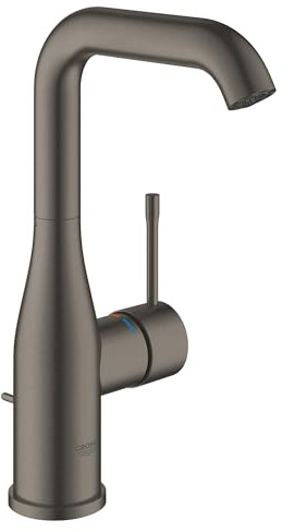 GROHE Essence | Badarmatur - Einhand-Waschtischbatterie, DN 15 L-Size | hard graphite gebürstet | 32628AL1