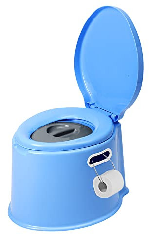 6L Large Portable Compact Toilet Potty Loo for Camping Pool Caravan Picnic & Festivals (Blue)