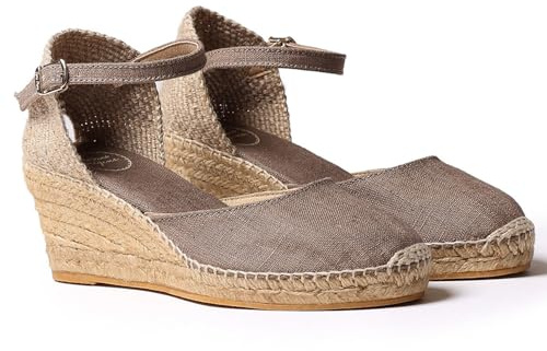 Espadrille en Lin pour Femme - CALDES - Taupe, 38 EU