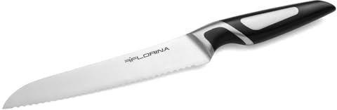 Florina Cuchillo de Pan (20 cm) I Cuchillo para Pan con Filo Serrado PROFESSIONAL I Mango Ergonómico y Revestimiento Antideslizante I Cuchillo Universal de Acero Inoxidable I Apto para Lavavajillas