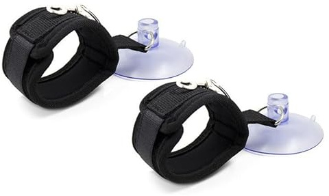 BONDAGERIE Coppia di Manette con ventosa per pareti e superfici lisce, sexishop doccia impermeabili lui lei uomo donna hot