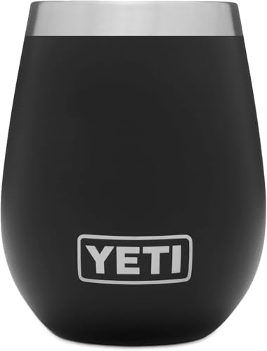 YETI Rambler Wine Tumbler, Vacuum Insulated Stainless Steel Tumbler with Magslider Lid, Black, 10 oz (296 ml)