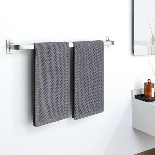 Mooche Toallero cepillado montado en la pared, soporte para toallas de mano de 55 cm, barra de toalla individual de acero inoxidable SUS305 para baño, cocina y hogar