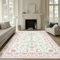 BSGIFT Boho Blume Teppich 140x200 Waschbarer Wohnzimmer Schlafzimmer Kurzflor Teppich rutschfest für Esszimmer Schlafzimmer Küche Weicher Carpet, Rosa