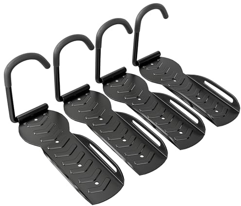 SPORTNOW Lot de 4 Supports de Vélo Mural Crochet Vélo Noir