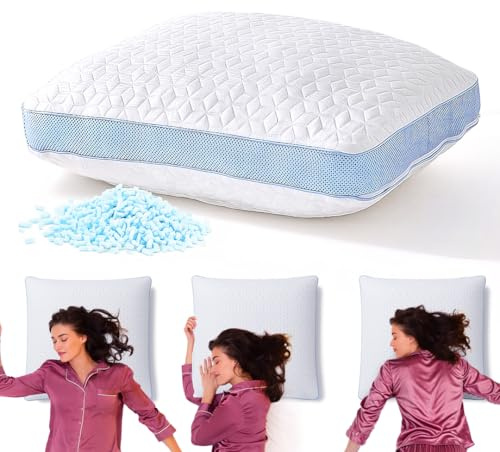 MKS Cuscino a forma di nuvola Air 80 x 80 cm – Cuscino ergonomico in memory foam regolabile in altezza – Cuscino cervicale morbido con gel rinfrescante – Cuscino per dormire per ogni posizione di