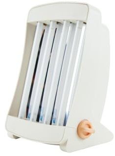 GB 904 Solarium UV professionnel pour le bronzage du visage Blanc crème 65 W Avec 2 lunettes de protection Design compact pour le bronzage du visage
