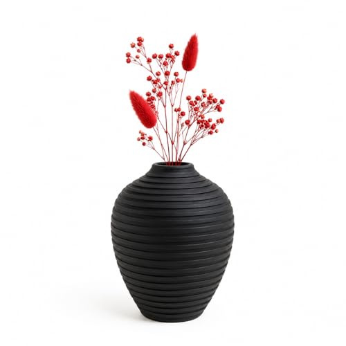 Sabai'ly - Jarrón de Madera de Mango Hecho a Mano, diseño esférico Negro, decoración Tradicional tailandesa para decoración del hogar, Regalo de cumpleaños, Modelo Nang Ngam