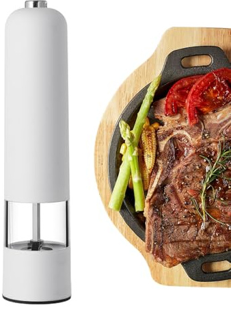 2-i-1 elektrisk salt- och pepparkvarn - automatisk kvarn med dammskydd och keramisk kvarn | Lättviktig design för och