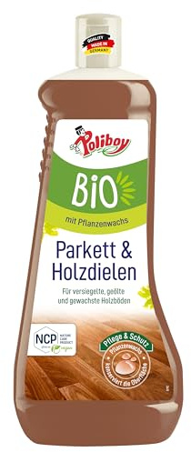 POLIBOY BIO Parkett und Holzdielen Pflege - Pflege und Schutz für geölte, gewachste und lackierte Echtholzböden - mit Pflanzenwachs - Vegan - 1er Pack - 1 L - Made in Germany
