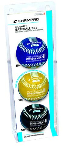 Champro Basic Weighted Training Baseball (Blau/Gelb/Schwarz, 22,9 cm)