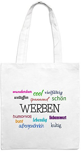 Jutebeutel mit Stadtnamen Werben - Motiv Positive Eigenschaften - Farbe weiß – Stoffbeutel, Jutesack, Hipster, Beutel