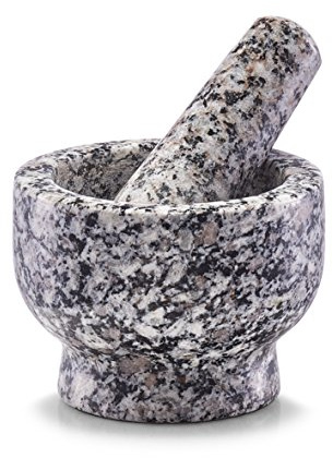 Zeller 24505 – Set di mortaio e pestello, granito, Grigio, 9 x 9 x 6.5 cm, 2 unità