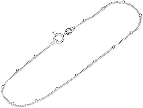 NKlaus Armband 925 Sterling Silber 19cm Panzerkette mit Kugeln Damen Armkette fein fein 12530