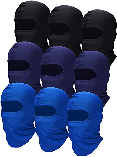 SATINIOR 9 Pcs Ski Mask Cover Summer Face Cover UV Protection Balaclava Full Face Mask Balaclava Men Women Outdoor Sports
