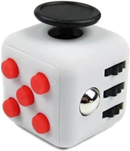 Cubo de Dados de Entretenimiento ansiedad Alivio del estrés atención Enfoque de plástico Juguete de Juego Cubo para aliviar el estrés,Juguetes antiestrés para Escritorio de Oficina (Gris Rojo)