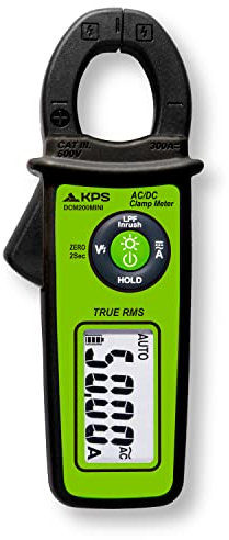 KPS-DCM200MINI Pinza Amperimétrica TRMS Corriente AC/DC 300A Autoescala LPF (Filtro Pasa Bajo) Corriente de Arranque Resolución 10mA 6.000 Cuentas