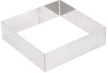 SOIMISS Cake Rings, Stainless Steel Cooking Rings, Square Cake Tin, Mousse Ring Set with 19cm Crumpet Rings Non Stick for Muffin, Cake Rings for Baking, Cookie, Pastry, Pancake, Eggs Silver