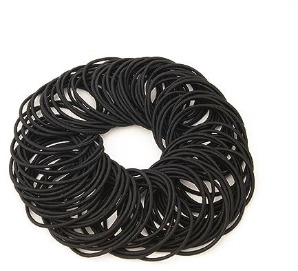 100 Stück Haargummi, Klein Elastisch Haargummi Damen, Pferdeschwanz Inhaber Haargummis Mädchen für Mann, Frauen, Kinder, Männer, Bulk Haargummis für Dickes Lockiges Haar (Schwarz)