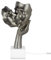 ADM - 'Kuss zwischen Liebenden' - LED-Tischlampe mit moderne figurative Skulptur aus Harz Metalleffekt mit Marmorsockel - Anthrazit - H50 cm