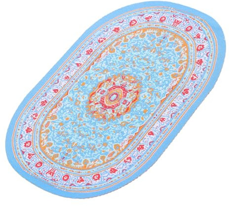 TOYANDONA Mini-Teppich Klein Zum Selbermachen Szene Teppich Dekoration Spielen Die Mädchenpuppe Für Cremefarben Winziger Geblümter Vintage-Gewebter Teppich Matte Teppiche