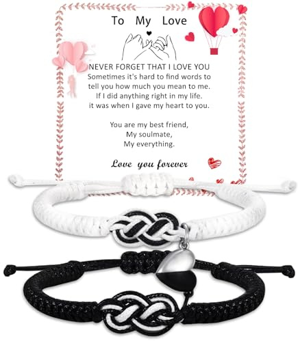 Miss Chipmunk Matching Bracelets Couples Bracelets Adjustable Rope Bracelets for Couples Christmas Anniversary Valentines Gifts for Him HerBoyfriend Girlfriend Lovers Husband Wife (To My Love)