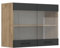 Vicco Küchenglashängeschrank R-Line, Glashängeschrank, Anthrazit Landhaus, 80 cm