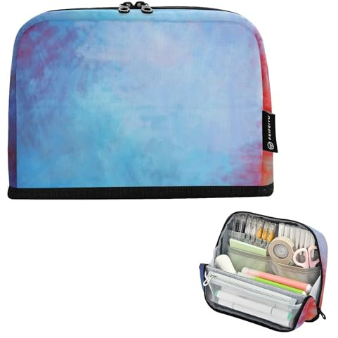 GuoChe Estuche de gran capacidad (prop29) para adolescentes, suministros escolares preparados, colores desordenados, azul