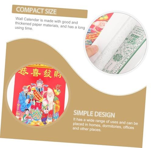 Traditioneller Wandkalender Chinesischer Mondkalender mit Klarer Druckqualität für Zuhause Büro und Langlebiges zur Kulturpflege und Planung
