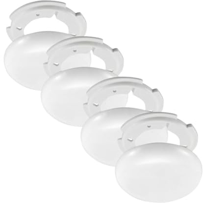Pack of 4 Junction Box Ceiling Distribution Box White Diameter 10 cm - Flat Ceiling Panel & Cable Cover 1.5 cm Surface-Mounted Canopy Distribution Box for Lamp Connection Power Cable Cover Stucco