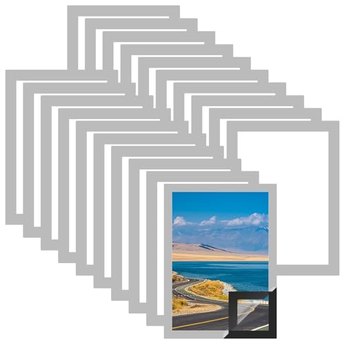 LDHHYH 20 Stück Magnetrahmen A4, 24x32cm Magnets Bilderrahmen A4, Silber Info-Rahmen Selbstklebend Aufklappbarer, Magnetrahmen mit Magnetverschluss, Informationsrahmen für Anzeigen Hinweise Dokumente