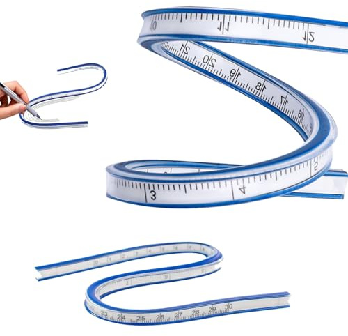 2 righelli flessibili, righello curvo, righello curvo, 30 cm, modello curvo, righello curvo, righello curvo, righello curvo, righello curvo, può essere cucito per disegnare
