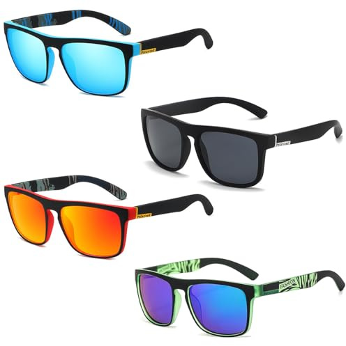 Eulihent 4 Pares Gafas de Sol Hombre Polarizadas, Gafas Polarizadas Pesca, Protección UV400 Polarized Sunglasses para Conducir, Pesca, Ciclismo