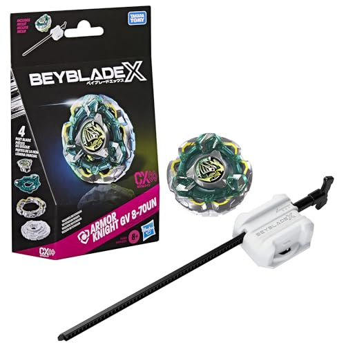 Beyblade X Fortress Knight GV 8-70UN CX Infinity-startpaket, Takara Tomy-snurra av försvarstyp och avfyrare, stridssnurror, tävlingsleksaker, från 8 år