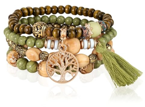 Beaded Bracelets for Women, Multilayer Boho Western Turquoise Bracelets
