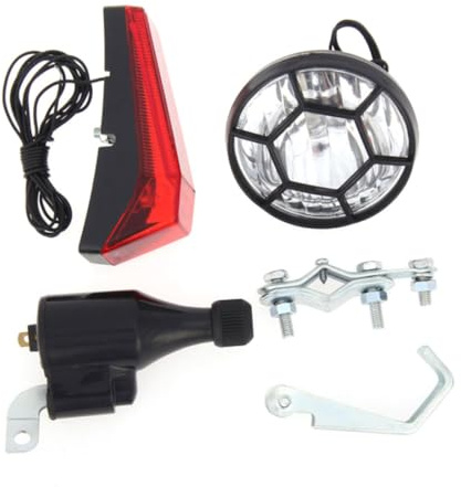 CGTQROVR Cykel Dynamo Lampa Set Cykel Framlykta Bakre LED Säkerhetsljus Cykling Tillbehör