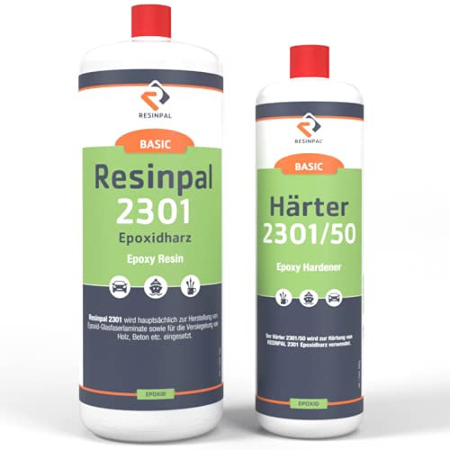 Epoxidharz Resinpal 2301 mit Härter | 1,5 kg Epoxy Set | Transparent & Glasklar | Zum Laminieren & Gießen | Kunstharz Made in Germany | Komplett für Anfänger & Profis | Direkt vom Hersteller |
