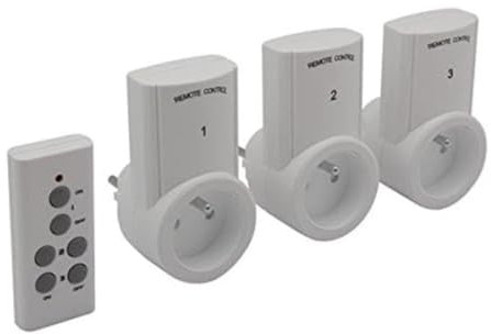Perel 7500 – 3 N2 Juego de 3 enchufes con mando a distancia