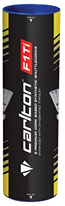 Carlton Premium Badmintonball F1 TI Weiß – Rot, Schnell (78 Grains), für Turnier- und Vereinsspieler (1x6er Dose)