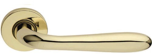 MANIGLIA MANIGLIE COPPIA PER PORTE INTERNE PORTA INTERNA PORTONE INTERNO DESIGN MODERNA MODERNE IN OTTONE VERNICIATO ORIONE