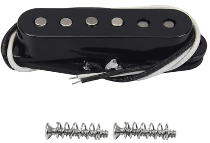 FLEOR Pastilla de bobina simple Pastillas ST Alnico 5 Pastillas de guitarra de mástil escalonadas para ST SQ Guitarra eléctrica, negra