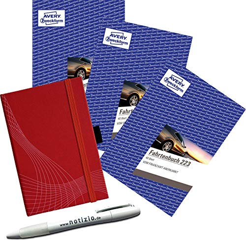 AVERY Zweckform 223 Fahrtenbuch 3 Stück Notizio Limited Set inkl. Notizbuch und Kugelschreiber