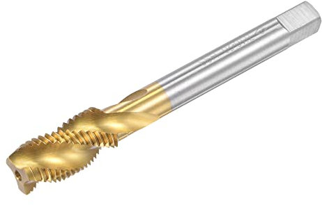 sourcing map Gewindebohrer mit Spiralnut 7/16-20 UNF Schnellarbeitsstahl Titanbeschichteter Maschinengewindebohrer 3 Schneidiges Gewindeschneidwerkzeug H2 Toleranz