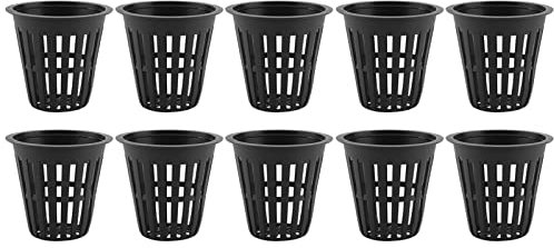 Joyzan Net Pots, Hydroponic Planting Pot Cups Slotted Mesh for Garden Pots Plastic Aquatic Baskets Water Plants Hydroponics Cup Basket Bucket Aeroponic Flower Container Grow Plant Vegetable Balcony