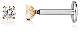 limerencia 18G Titan Tragus Piercing, 2 Stück Medizinische Lippenpiercing Labret Stecker Hypoallergen Helix Piercing ohr für Bauchnabel Zunge Augenbraue Lippe Septum Nase Ohr