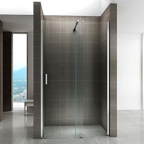 NAPOLI Porte de douche coulissante H 200 cm verre 8 mm transparent largeur 160 cm